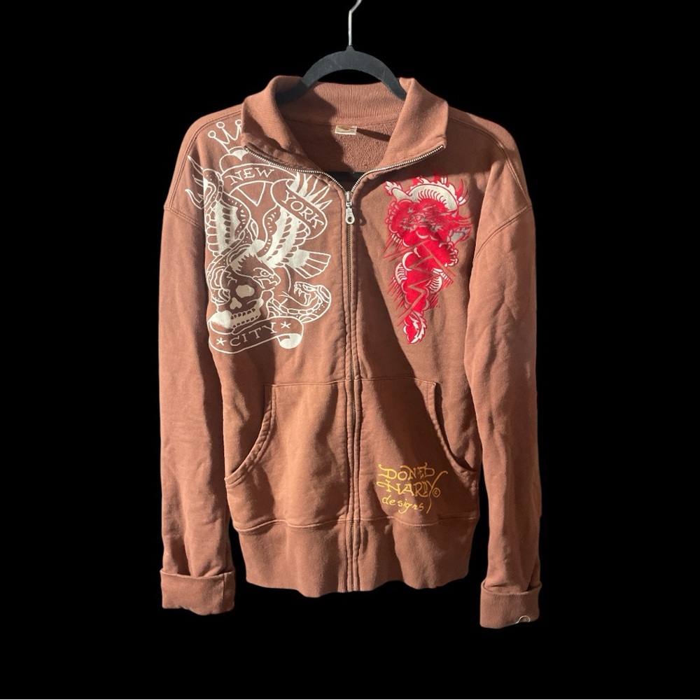 Ed Hardy Brown Sweat Jacket